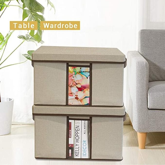 2019 New canvas fabric cardboard shoe storage box organizer wholesale