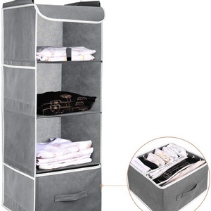 Household folding 4-layer clothes storage hanging cabinet