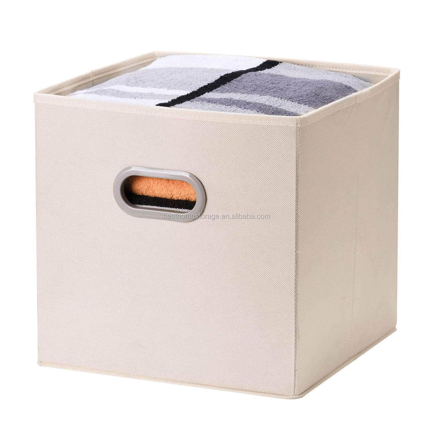 Cloth Storage Bins Cubes Containers with Dual Handles for Home Closet Bedroom Drawers Organizers, Foldable