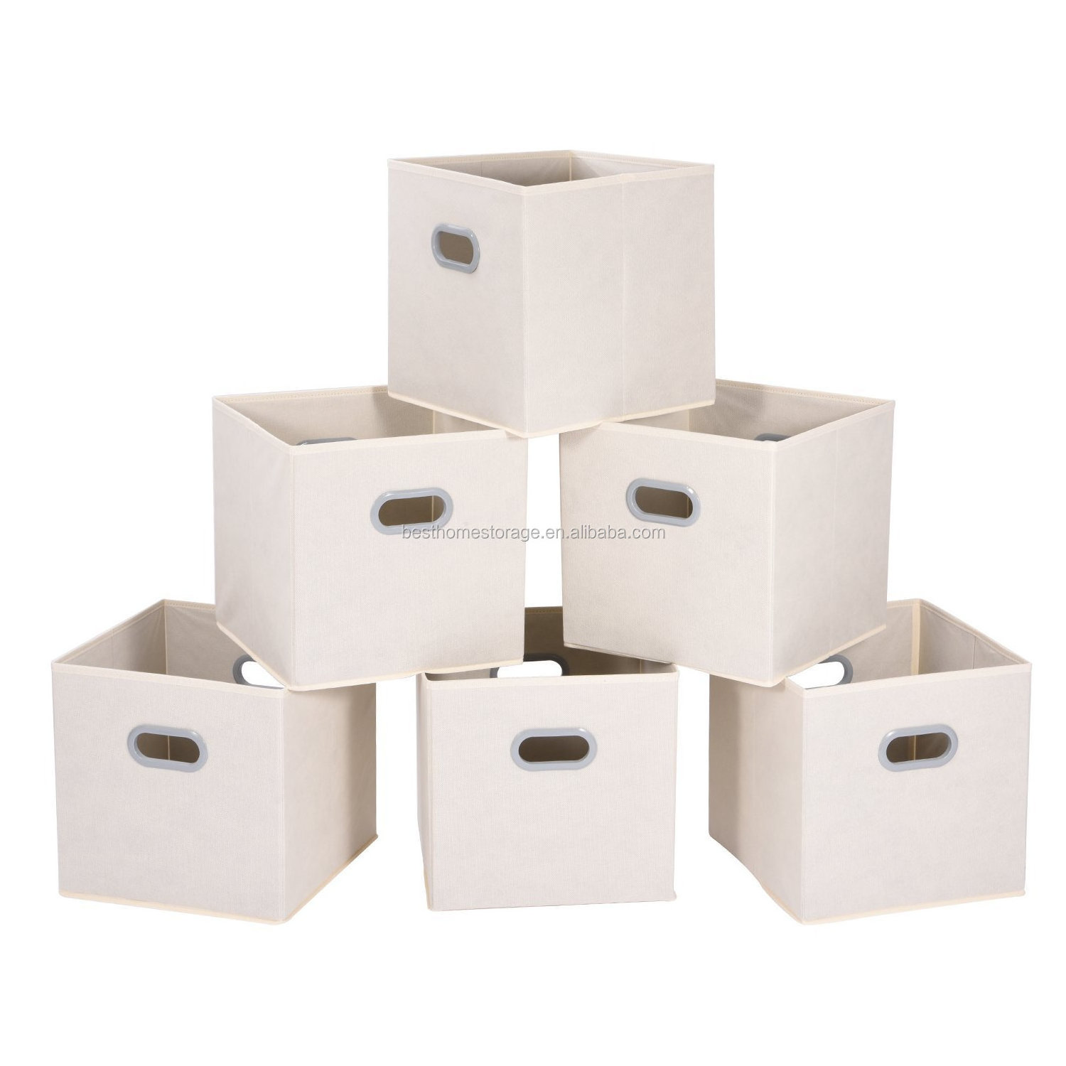 Cloth Storage Bins Cubes Containers with Dual Handles for Home Closet Bedroom Drawers Organizers, Foldable