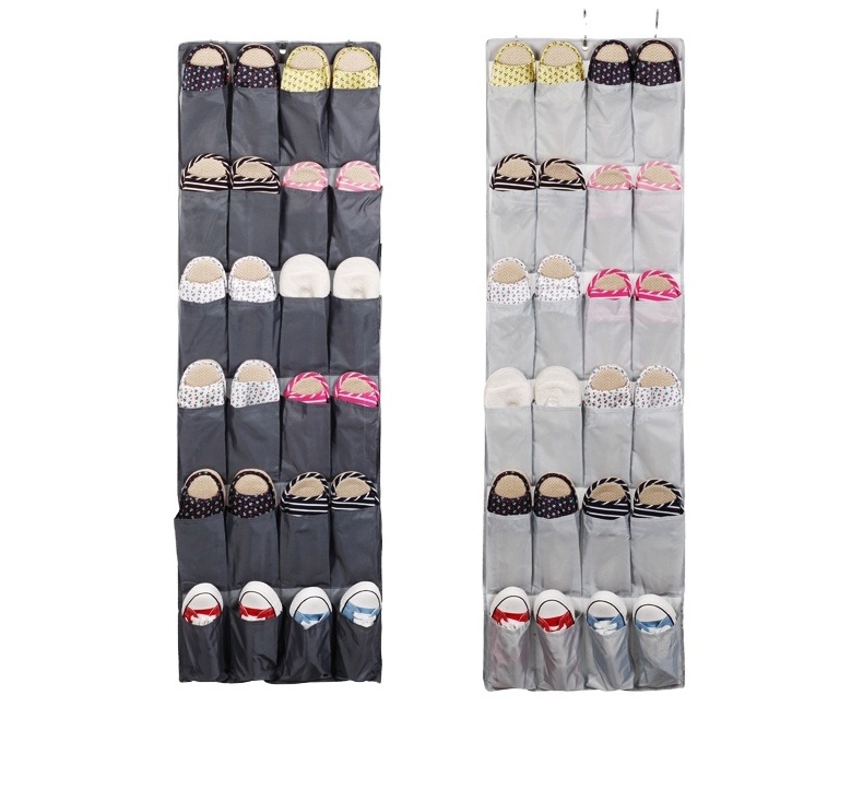 24 Pocket Wall Organizer Over The Door Hanging Shoe Storage Bag for home dorm