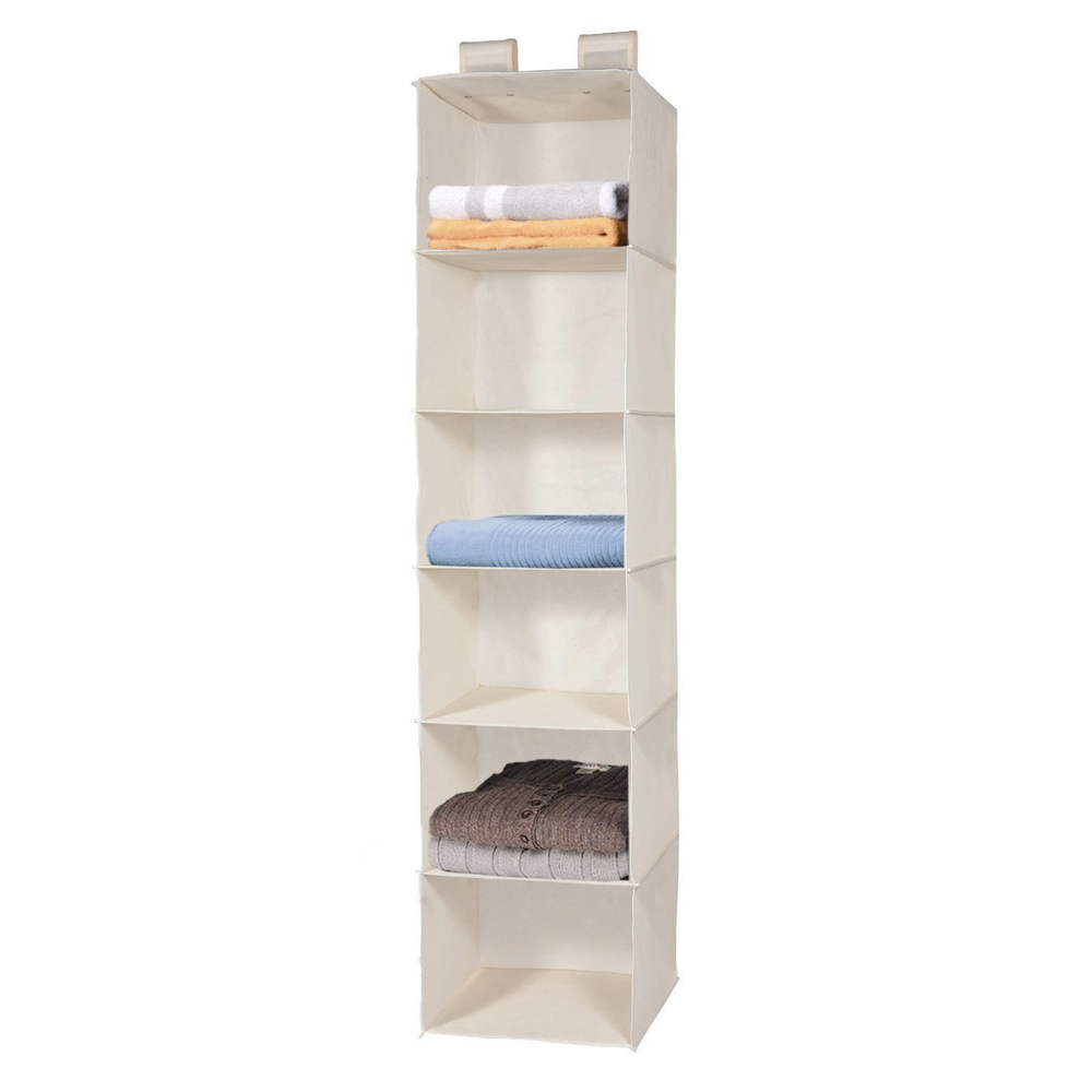 6-Shelf Collapsible Hanging Accessory Shelves 6 cubbies hanging organizer