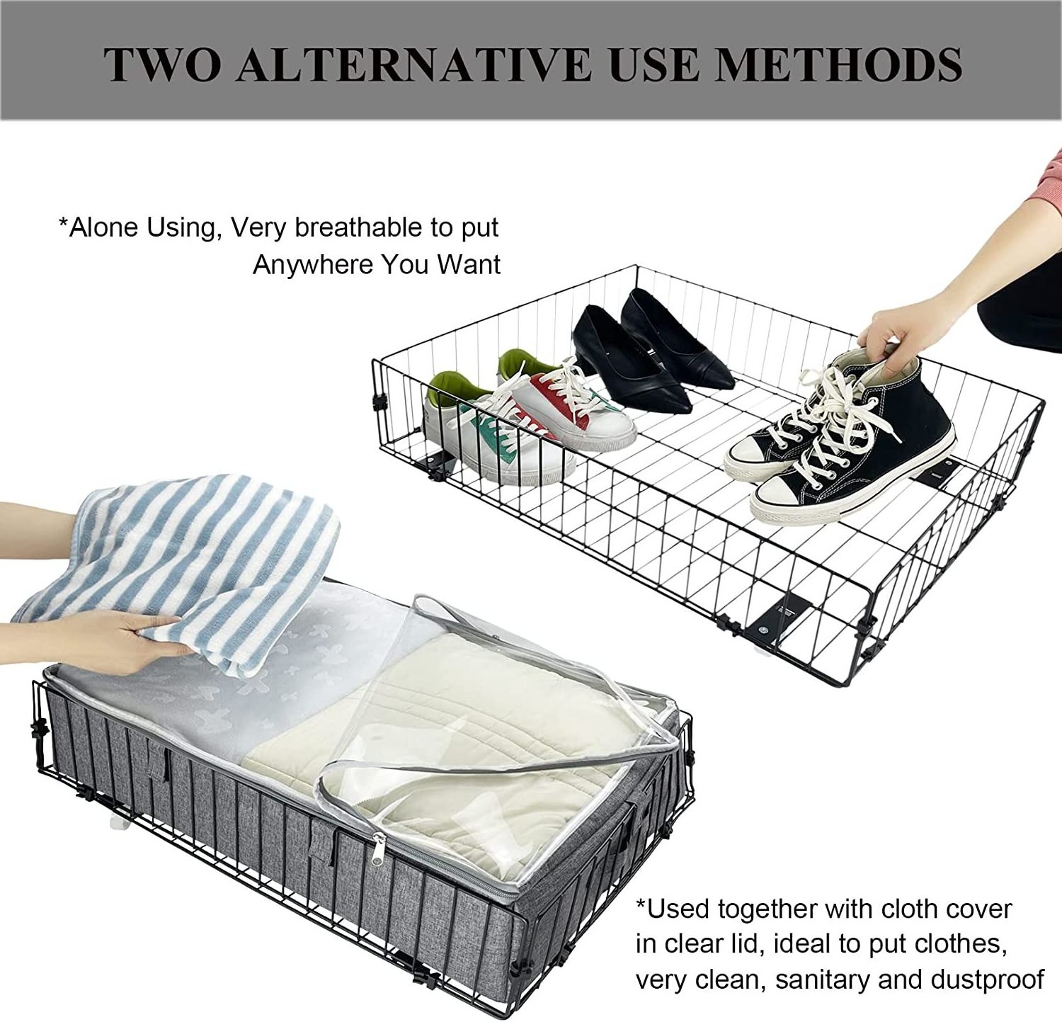 Under Bed Clothes Storage Bag Low Profile Cloth Blanket Container The Storage Bag