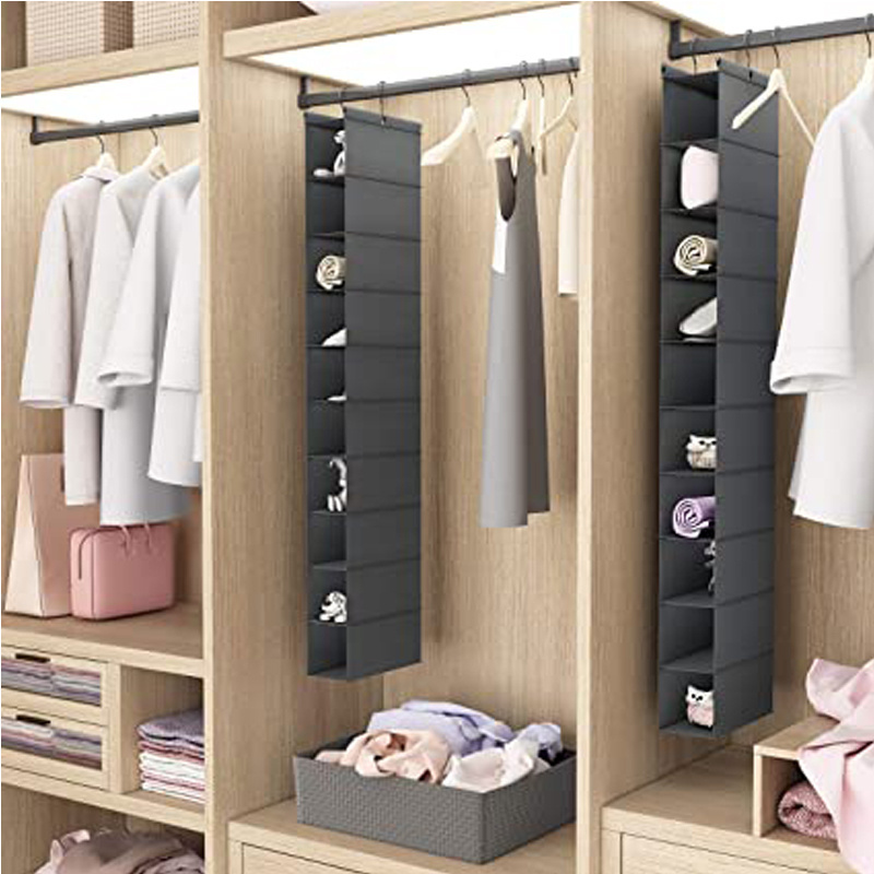 Colourful kids clothes hanging closet organizer