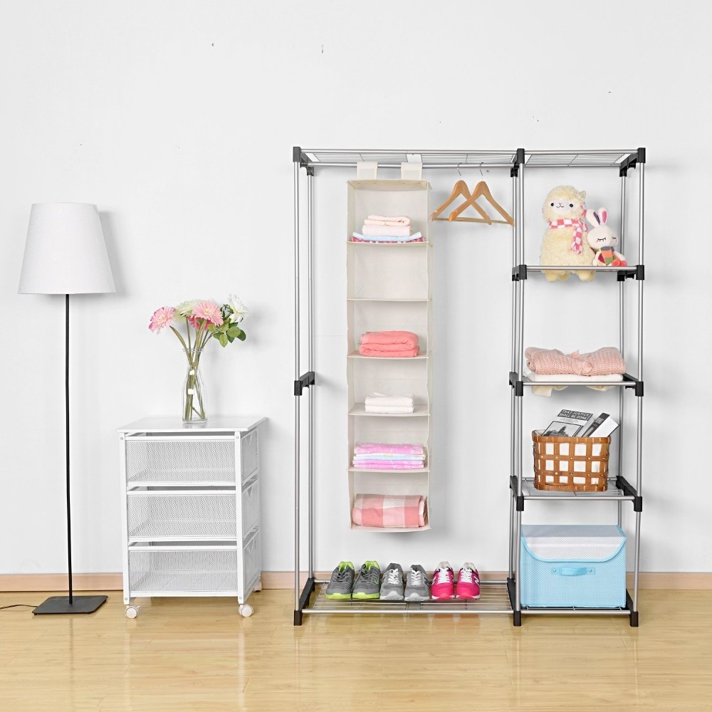 Accessory Shelves Foldable Organizer Non Woven 6 Closet Hanging Organizer