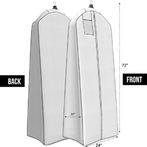 Customizable Non-Woven Peva Nylon Dress Cover Bag Portable Reusable Garment Storage with Zipper Dustproof Protective Suit Bags