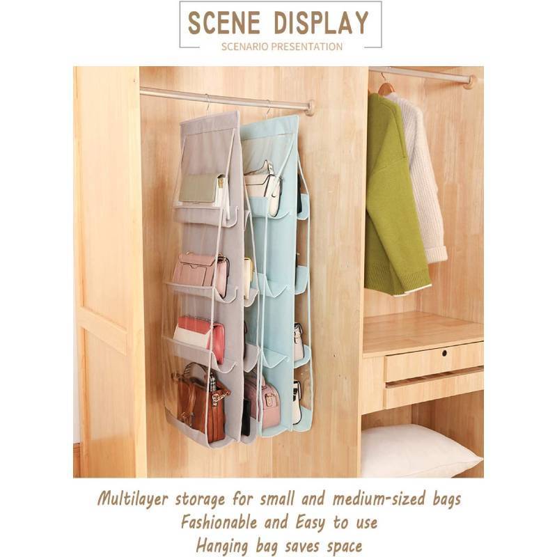 Durable and Lightweight Hanging Jewelry Organizer Earrings Display Jewelry Hanger with Clear Pockets