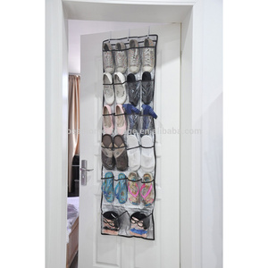 Best Selling 100% Polyester Over The Door Shoe Organizer With Pockets Clear Fabric Hanging Shoe Organizer Rack