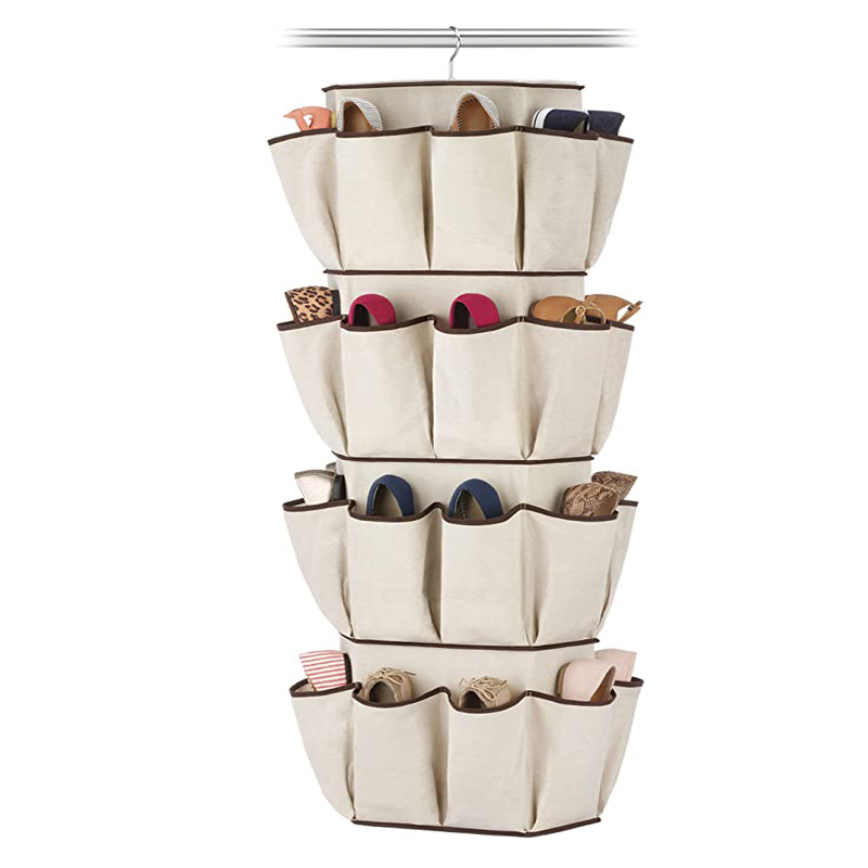 Multi-functional 360 Degree Non-woven Carousel Organizer 5-tier Spinning Closet Organizer Storage Bag