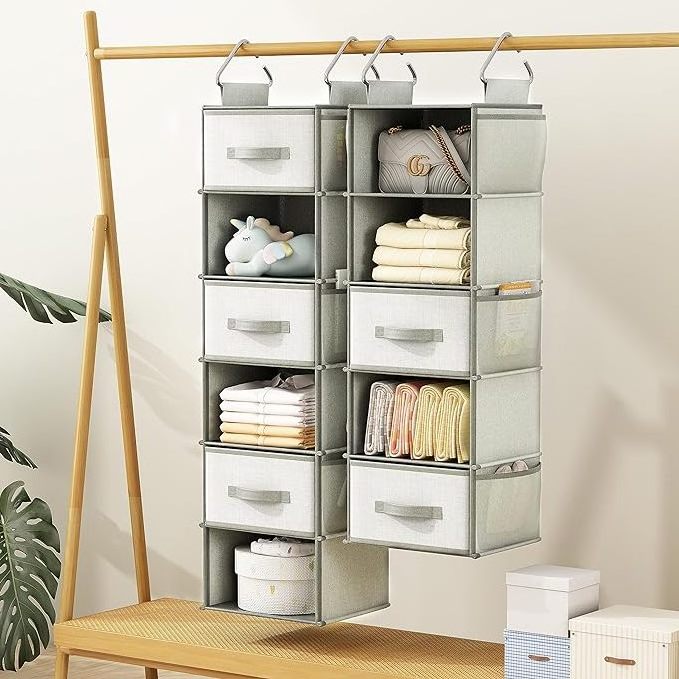 5 shelf multi-purpose hanging closet organizer Space saver clothes closet organizer