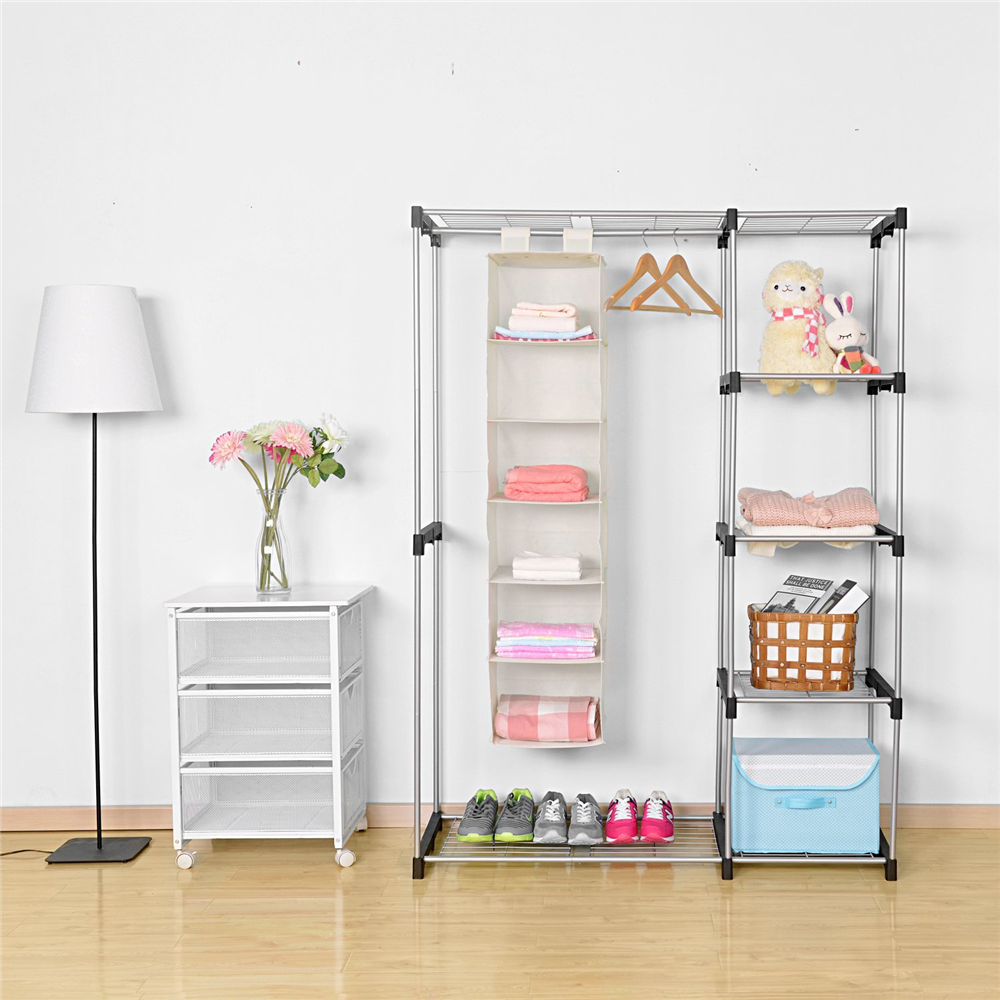 6-Shelf Collapsible Hanging Accessory Shelves 6 cubbies hanging organizer