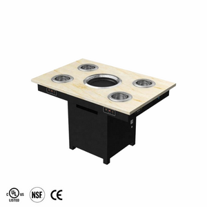 Restaurant Hot Pot Table Marble Small  Hot Pot Induction Cooker Hot Pot Table Shabu Shabu Table