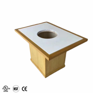 Marble Hot Pot Table with Solid Wooden Frame and Table Leg Modern Restaurant Furniture Wooden Dining Table Set Customizable