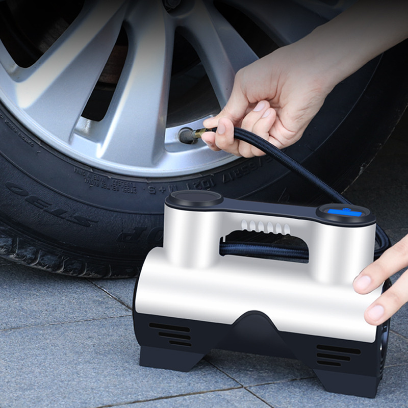 Portable Tire Pressure Monitor Auto Air Filling Digital Tire Inflatorm Emergency Light 12V tire inflator Air Compressor