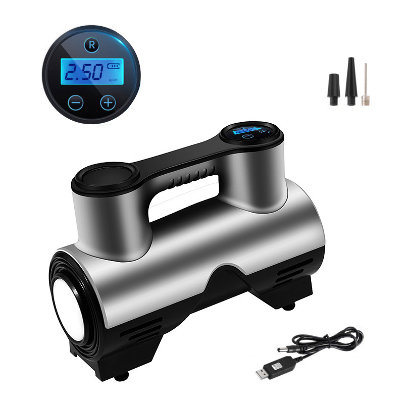 Portable Tire Pressure Monitor Auto Air Filling Digital Tire Inflatorm Emergency Light 12V tire inflator Air Compressor