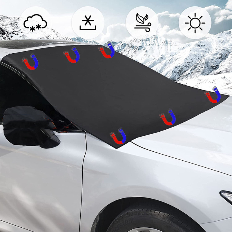 Snow Wind Protection Wiper Protector In Winter 6 Magnetic Polyester Durable Waterproof Universal Car Windshield Snow Ice Cover