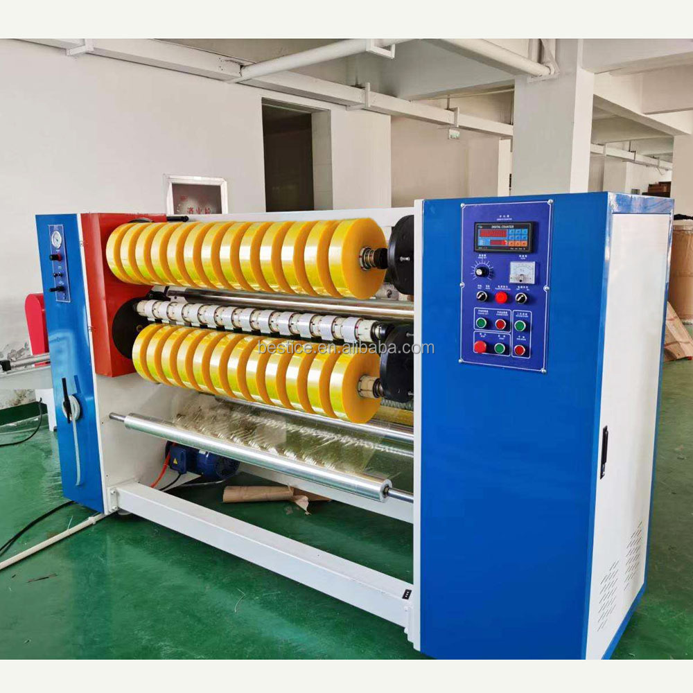 Automatic 500m bopp gum tape rewinder slitter machine from jumbo roll