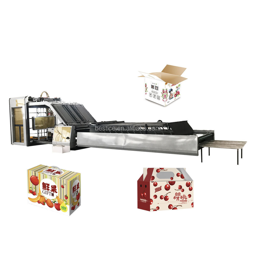 Hot selling BZJ-1300 PLC and touch screen flute paper laminating machine for glue flexo printed paper and corrugated cardboard