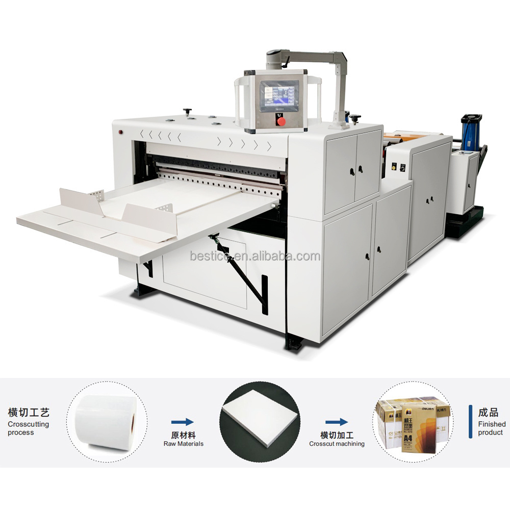 Automatic roll to sheet A3 A4 paper cross cutting making machine