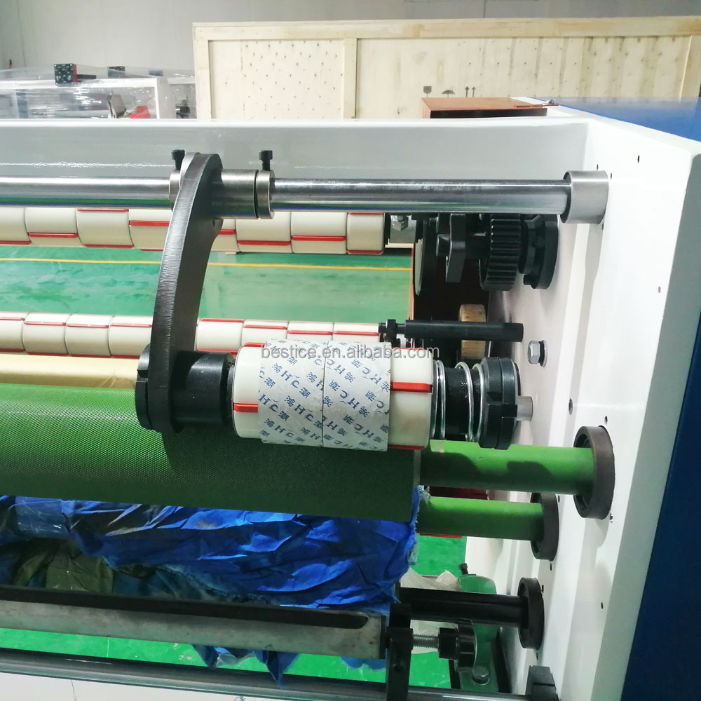 Automatic 500m bopp gum tape rewinder slitter machine from jumbo roll