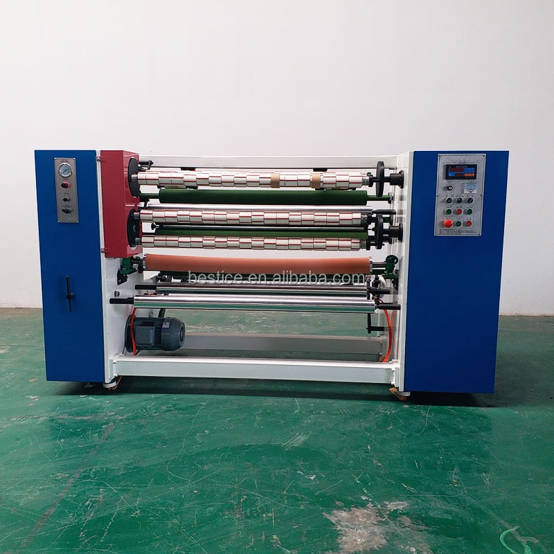 Automatic 500m bopp gum tape rewinder slitter machine from jumbo roll