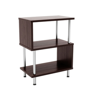 Modern Wooded Bedside Table Side Tables 3 Tier S-Shaped Nightstands Easy Assembly