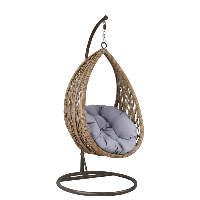 Outdoor Wicker Swing Garden Furniture Patio Cover Heavy Duty Waterproof Patio Hanging Egg Chair with stand