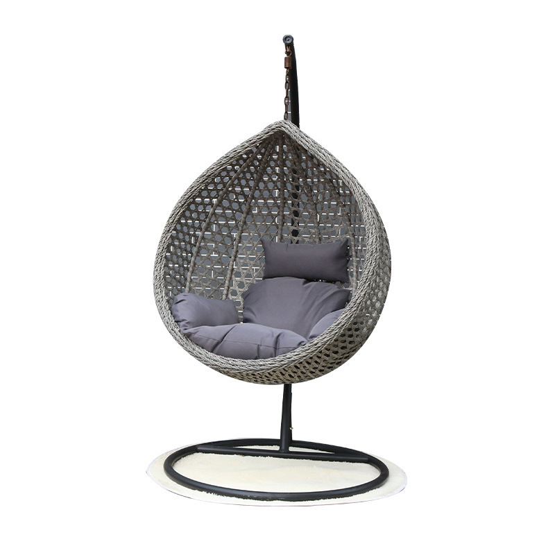 2022 Factory wholesale cheap patio swing outdoor furniture egg chair leisure wicker rattan egg swing chair with cushion