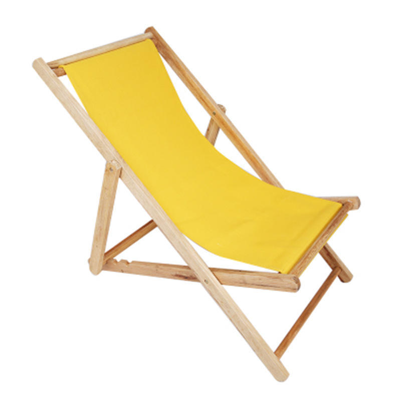 Portable Outdoor Folding Solid Oxford Canvas Chair Recliner Lunch Break Wooden Lounge Beach Chair