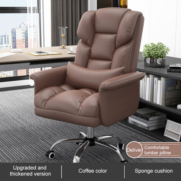 Modern Luxury Adjustable Recliner Swivel Manager Executive High Quality Ergonomic Real Genuine Leather Office Chair