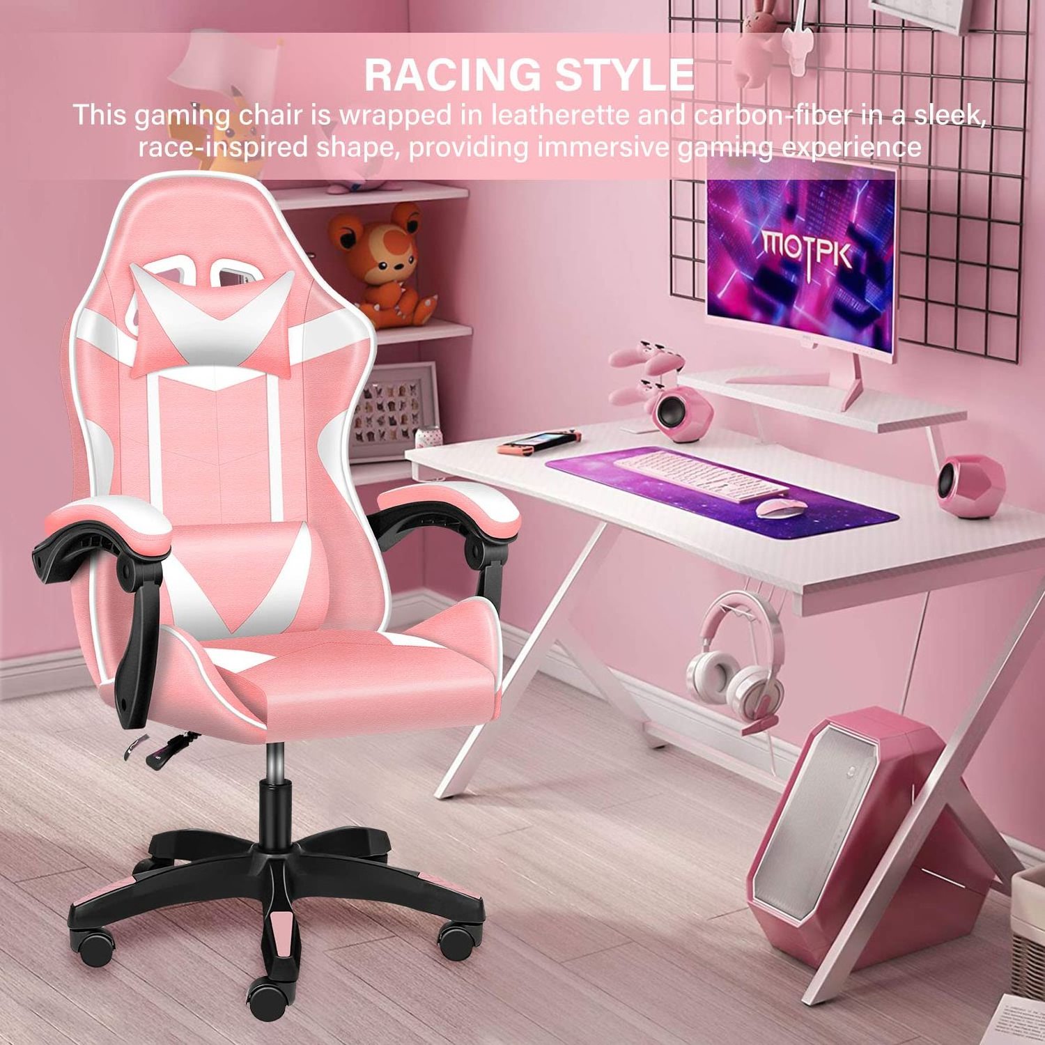 Pink color custom gamer chair gaming chair computer zero gravity gaming chair for pc