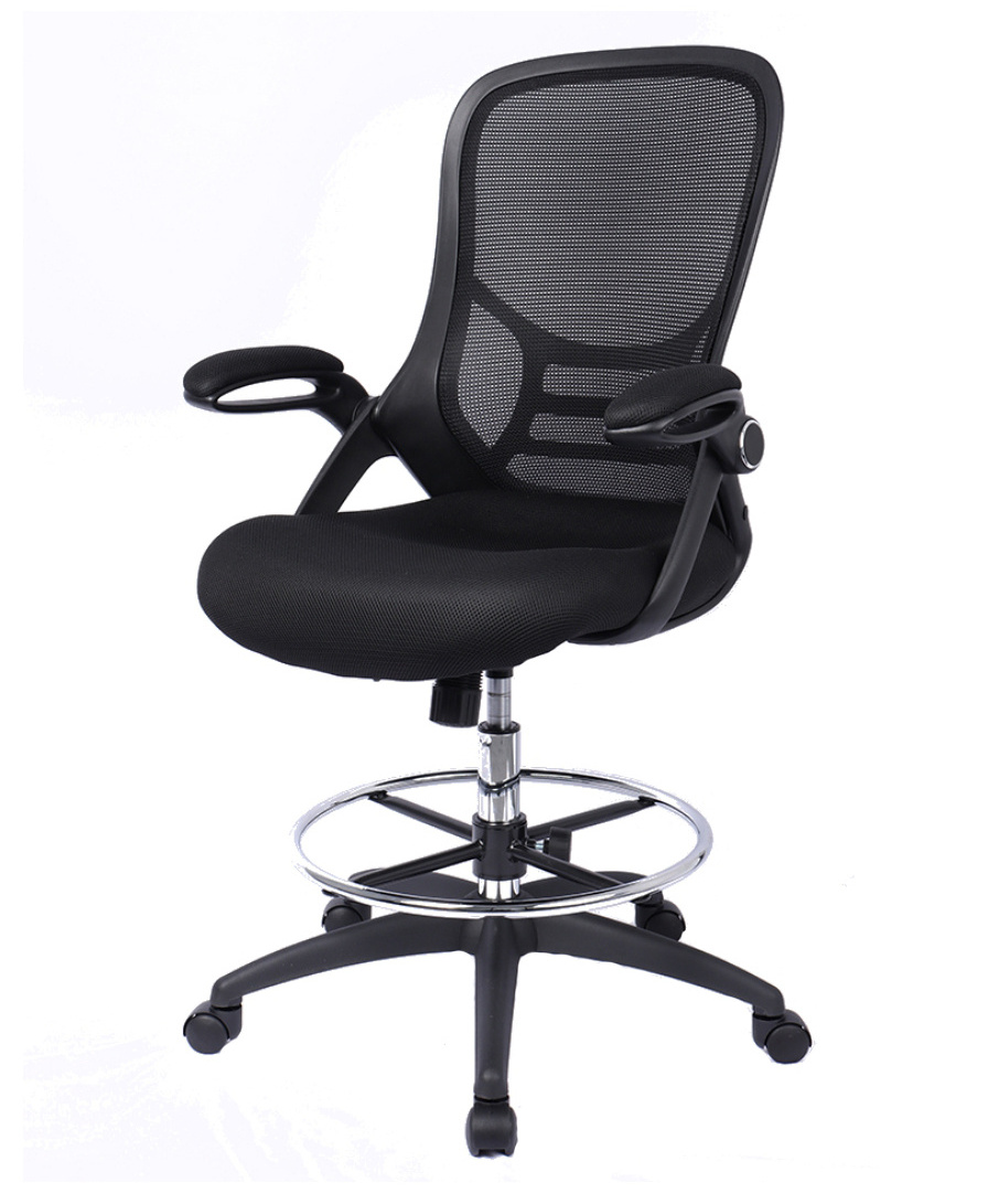 New Drafting Chair Tall Office Chair Standing Desk Stool with Adjustable Footring Mesh Ergonomic Computer Chair