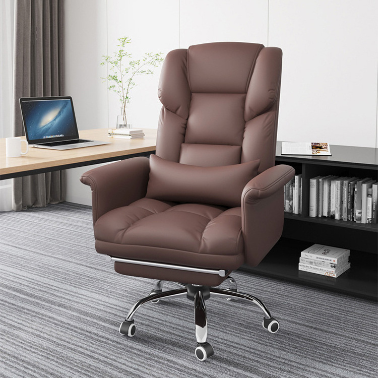 Modern Luxury Adjustable Recliner Swivel Manager Executive High Quality Ergonomic Real Genuine Leather Office Chair