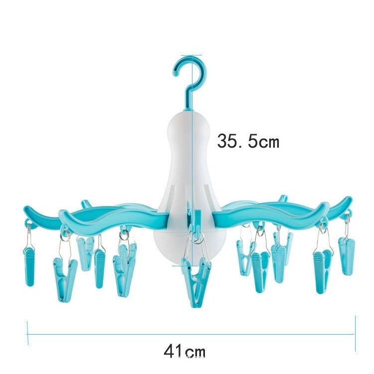 Custom Design 16 Clip Peg Plastic Folding Clothes Drying Rack Octopus umbrella Hanger