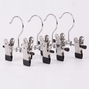 Black Leggings Closet Pants Hanger Space Saving Hanger Portable Double clipmini socks boots wire metal clip hanger