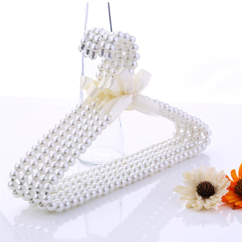 40cm Wholesale adult Perchas dress Hanger Coat Hanger Clothes Plastic White Pearl Hanger For Garments Display