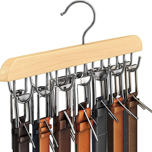 Solid wood belt storage rack Household belt tie hook hanger underwear strap multi-functional solid wood tie rack