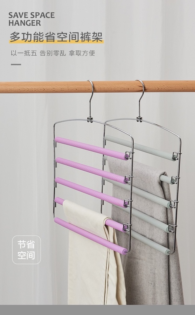 Multi-layer  5 Layer Clothes Rack Metal Space Saving Magic Closet Storage Organizer Multipurpose Hanger For Clothing