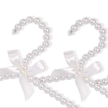 Wholesale Perchas Hanger White Plastic Clothes Adult Premium wedding Dress Pearl Hanger For Clothing