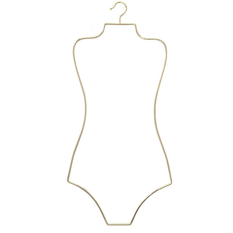 Bestiform OEM Women Metal Swimwear Gold Swimsuit Swimming Hanger  Body Shape Hangers For Clothing