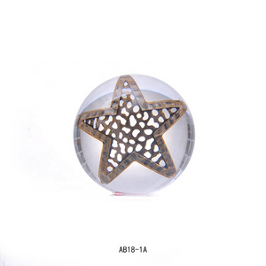 Custom resin products 3 inch acrylic ball resin acrylic decorative ball with metal star inside