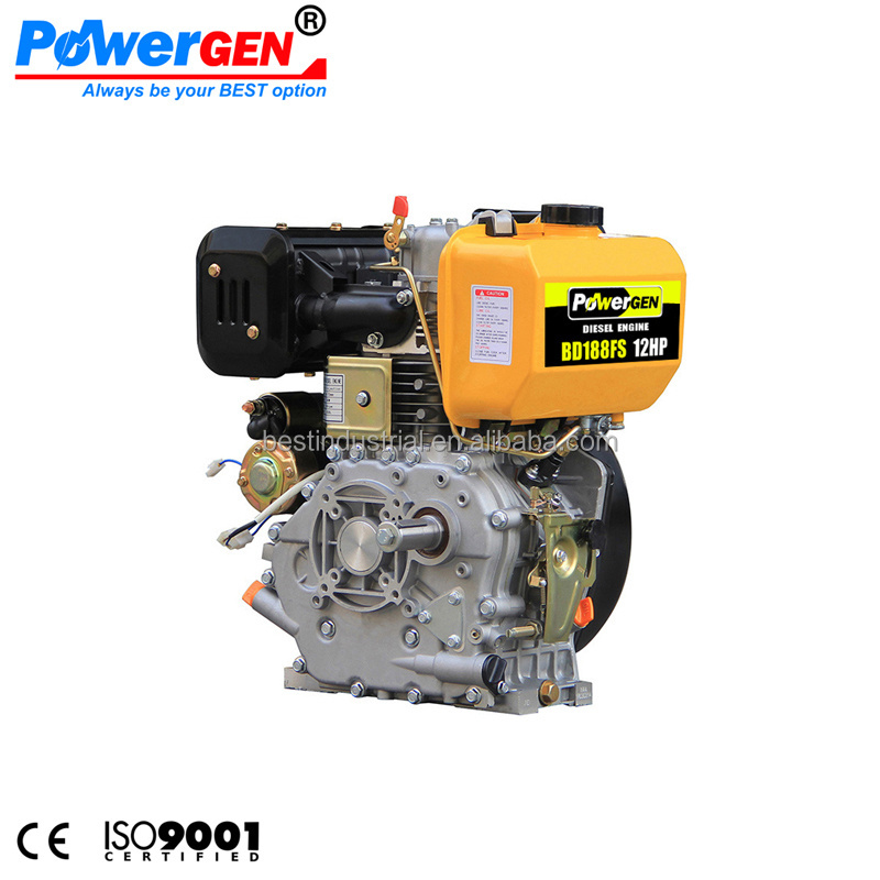 Best Price!!! POWERGEN 188FSE Air Cooled Single Cylinder 1500RPM/1800RPM 4 Stroke 12HP Diesel Engine for Tiller