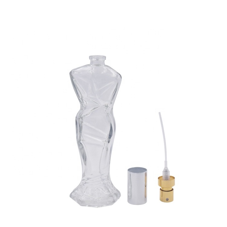 30ml 50ml 100ml 2024 Hot Sale Woman Body Shape Glass Refillable Perfume Bottle with Spray Pump