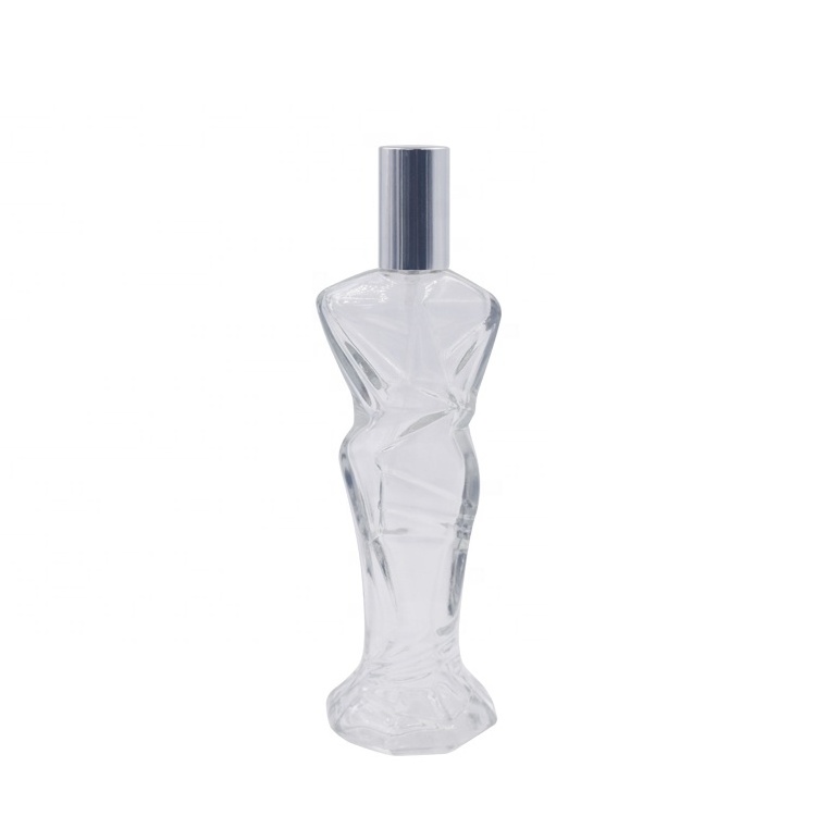 30ml 50ml 100ml 2024 Hot Sale Woman Body Shape Glass Refillable Perfume Bottle with Spray Pump