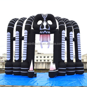 Halloween decoration giant inflatable skull arch attractive inflatable skeleton arch