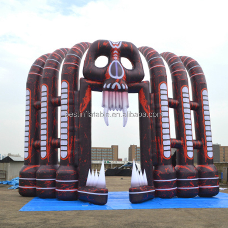 Halloween decoration giant inflatable skull arch attractive inflatable skeleton arch