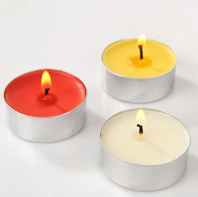 Factory Supply 2/4/6/8 Hours Burning Smokeless Unscented Votive Paraffin Wax Tea Light Candle Different Color Tealight Candles