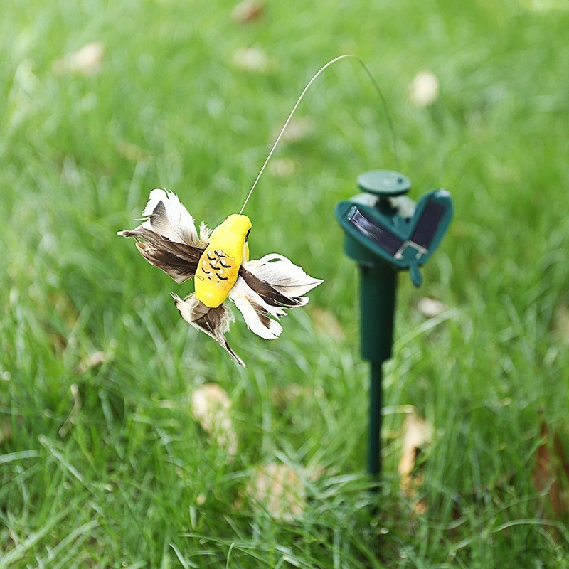 Solar Battery Powered Flying Fluttering Hummingbird Bird Butterfly for Garden Yard Plants Flowers Patio Landscape Outside Decor