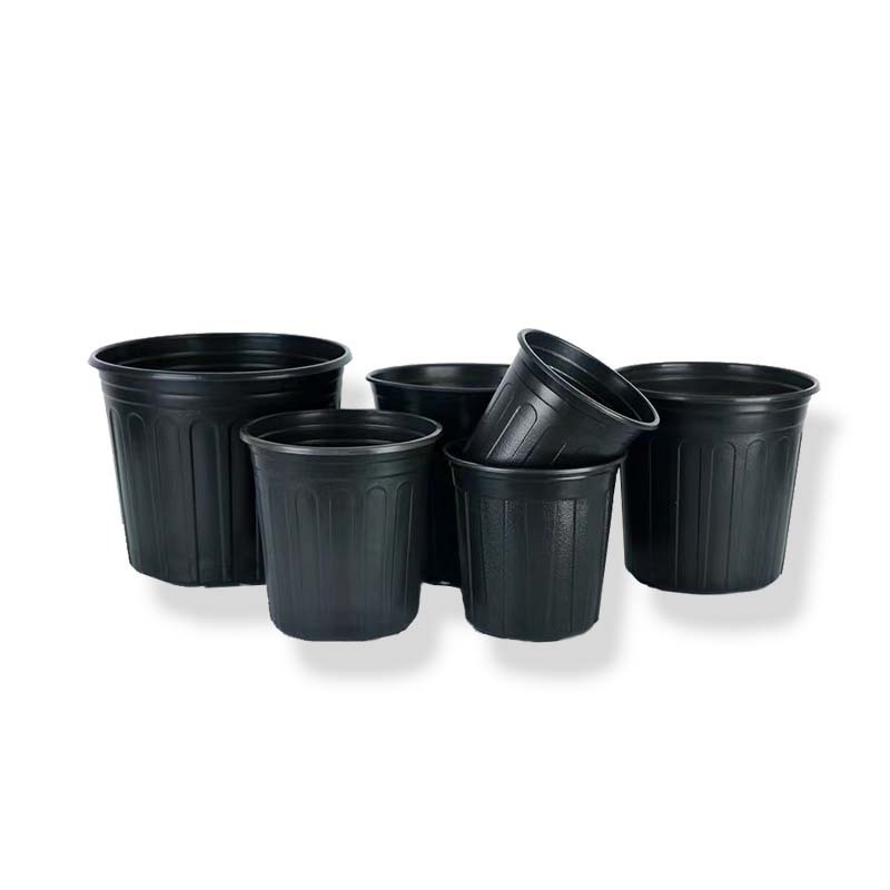 Wholesale 1 2 3 4 5-Gallon Nursery round Black HDPE Blow Molded PP Plastic Pot Eco-Friendly Outdoor Nursery Plants Pot Price