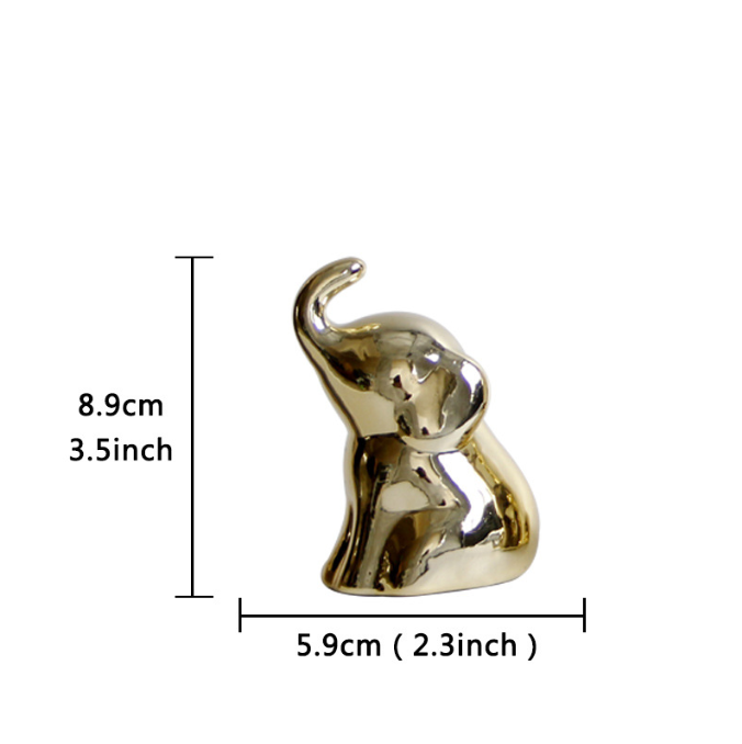 Nordic Ceramic Home Simple Golden Elephant Ornament Desktop Decoration Ceramic Handicraft Modern Decoration